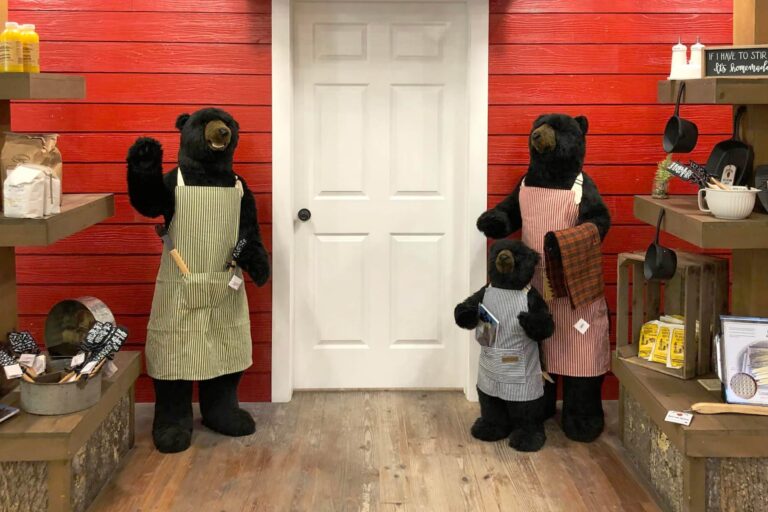 Black bear mannequins great guest in the Appalachian Store.